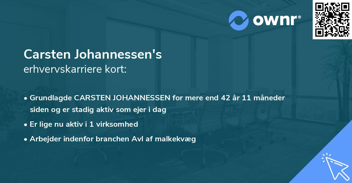 Carsten Johannessen's erhvervskarriere kort