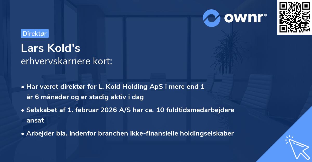 Lars Kold's erhvervskarriere kort