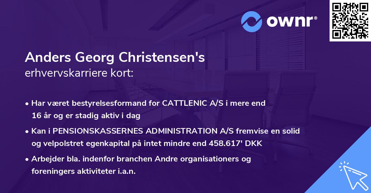 Anders Georg Christensen's erhvervskarriere kort