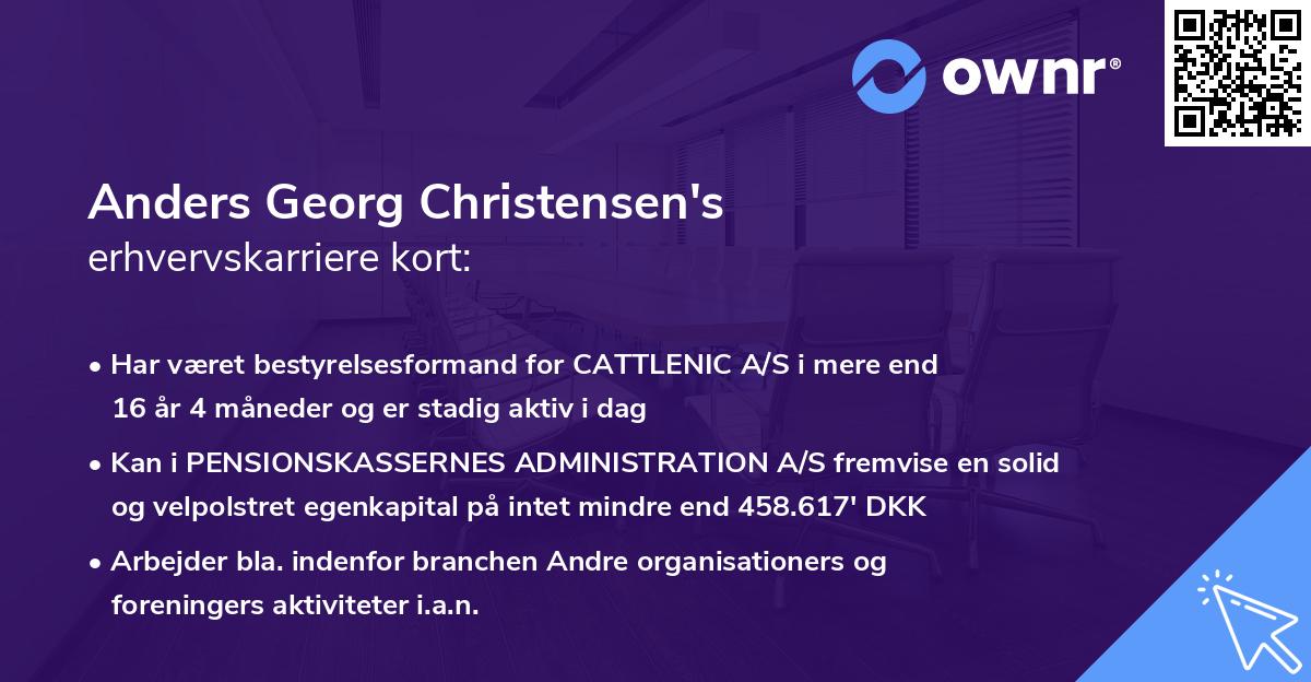 Anders Georg Christensen's erhvervskarriere kort
