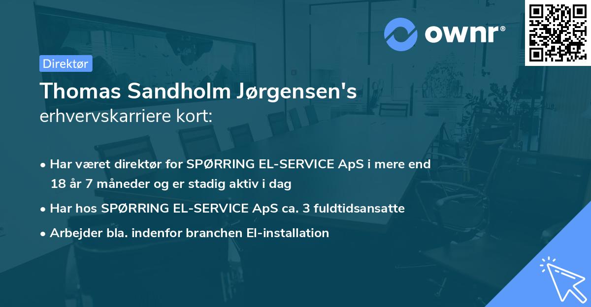 Thomas Sandholm Jørgensen's erhvervskarriere kort