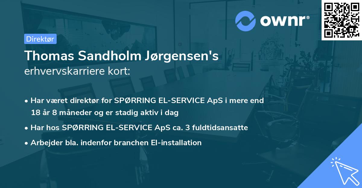Thomas Sandholm Jørgensen's erhvervskarriere kort