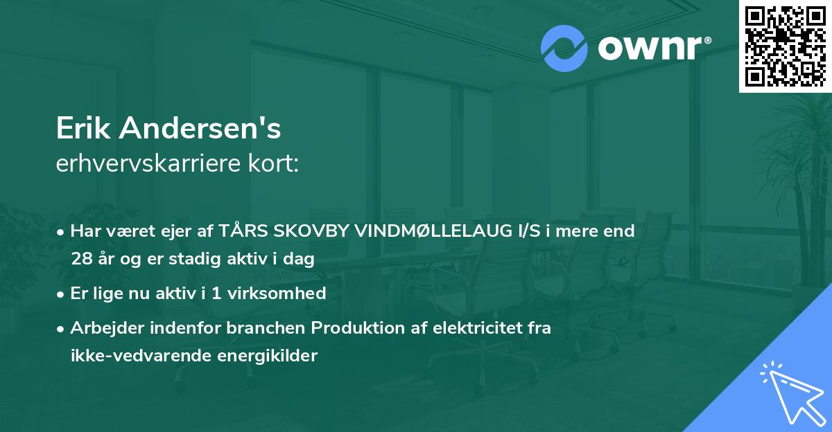 Erik Andersen's erhvervskarriere kort