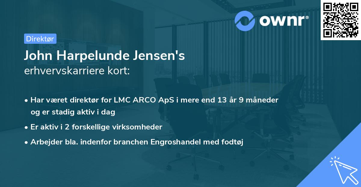 John Harpelunde Jensen's erhvervskarriere kort