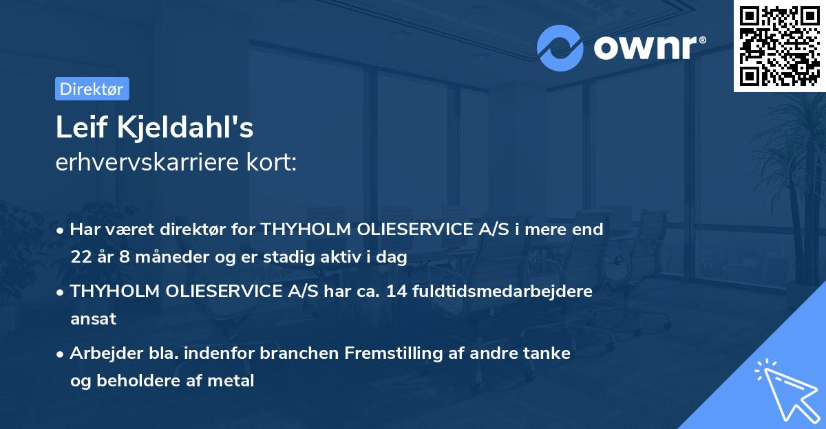 Leif Kjeldahl's erhvervskarriere kort