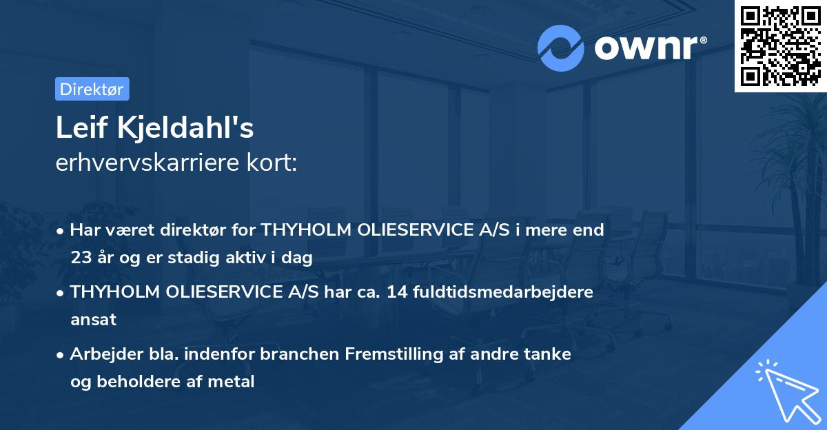 Leif Kjeldahl's erhvervskarriere kort