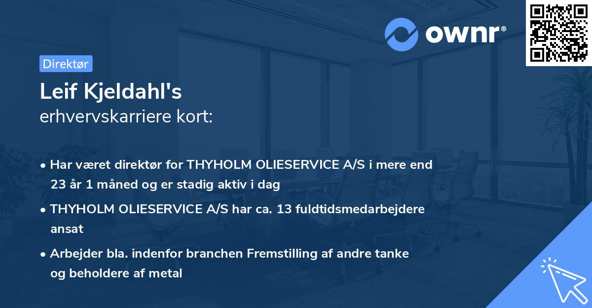 Leif Kjeldahl's erhvervskarriere kort