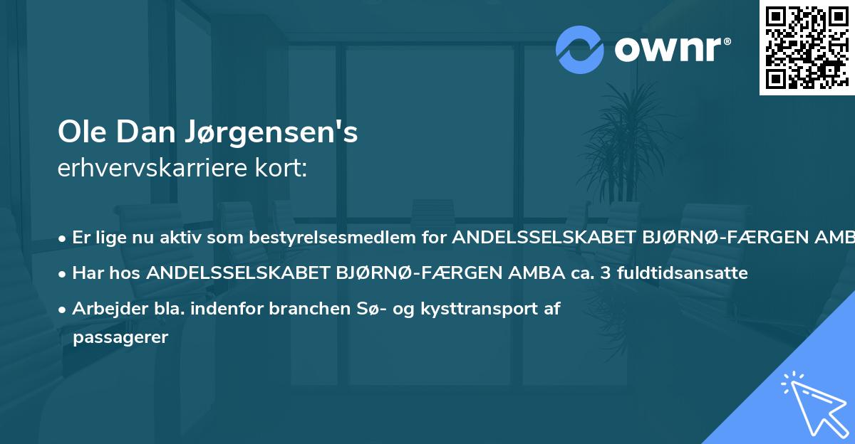 Ole Dan Jørgensen's erhvervskarriere kort