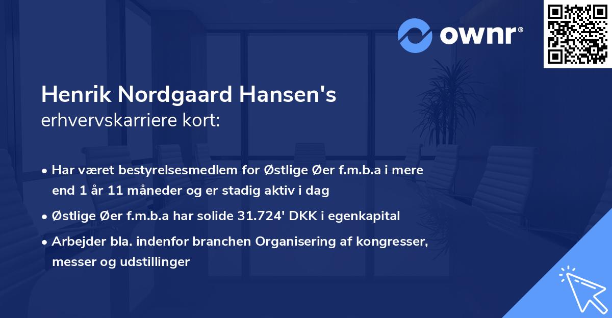 Henrik Nordgaard Hansen's erhvervskarriere kort