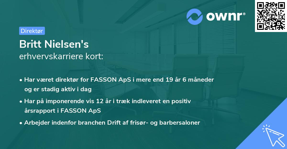 Britt Nielsen's erhvervskarriere kort