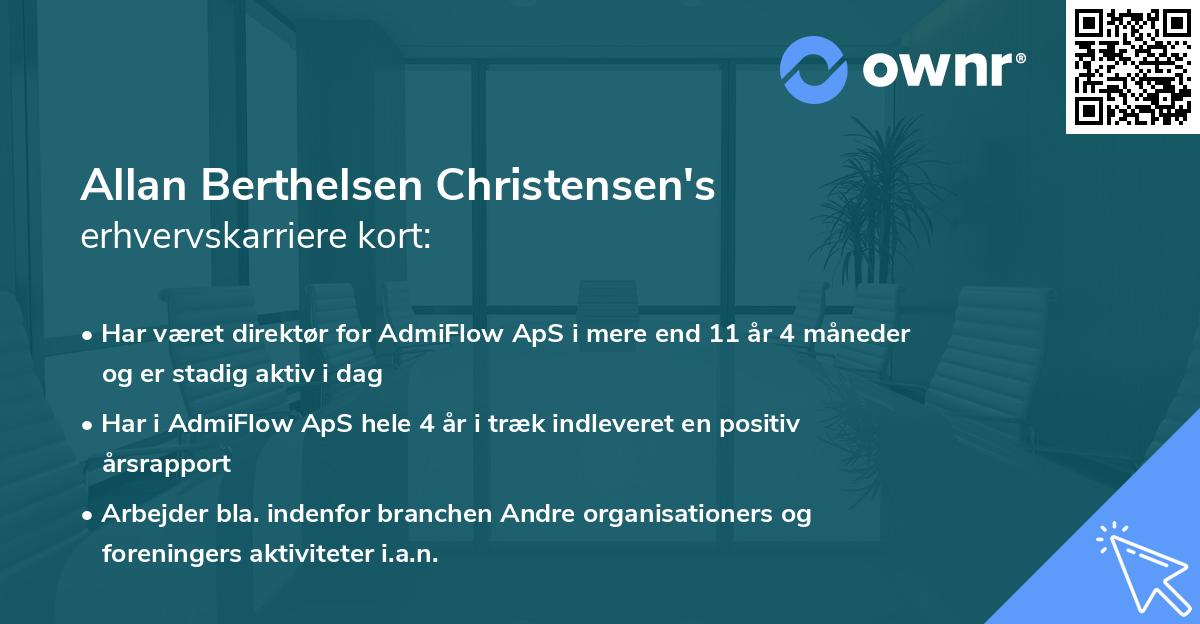 Allan Berthelsen Christensen's erhvervskarriere kort