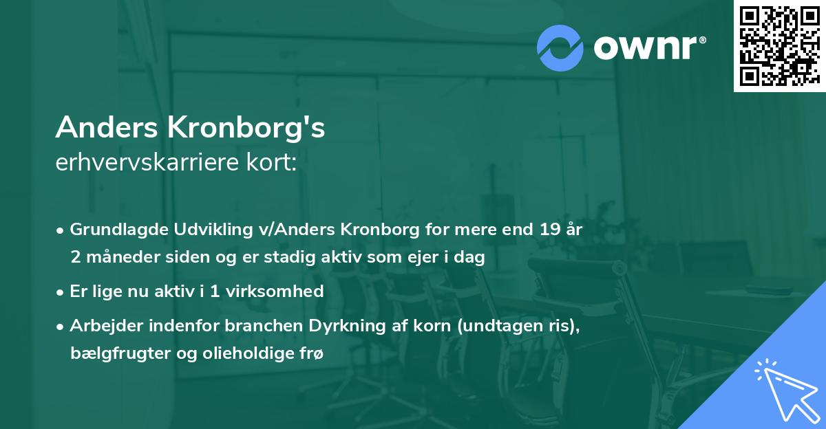 Anders Kronborg's erhvervskarriere kort