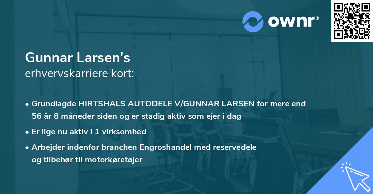 Gunnar Larsen's erhvervskarriere kort