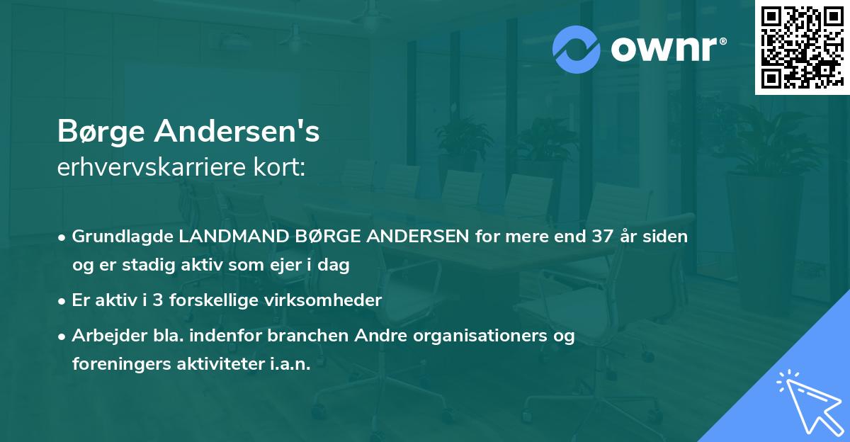 Børge Andersen's erhvervskarriere kort