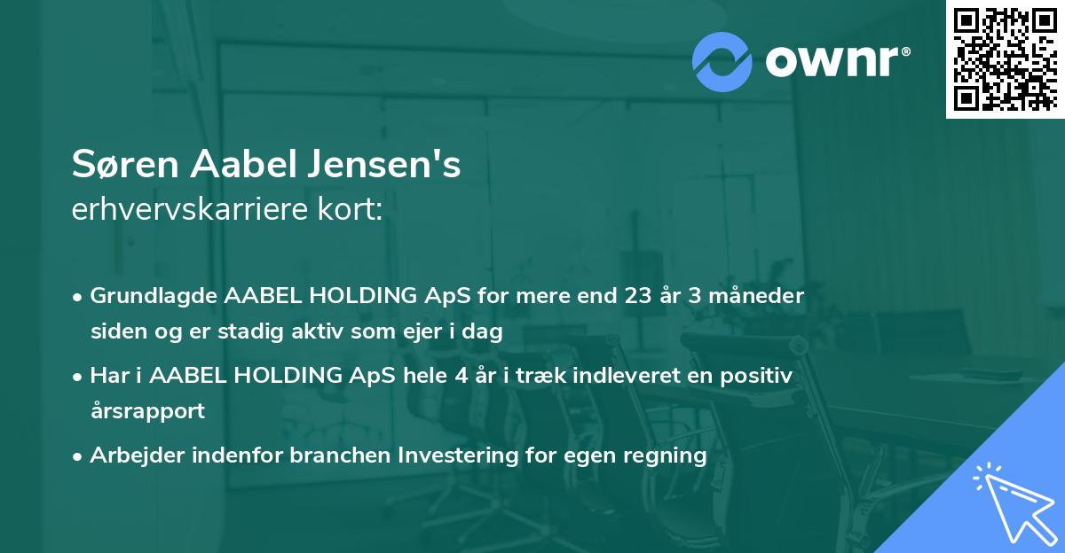 Søren Aabel Jensen's erhvervskarriere kort