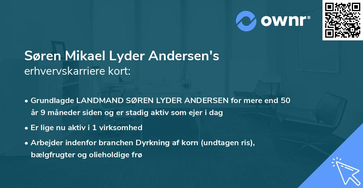 Søren Mikael Lyder Andersen's erhvervskarriere kort