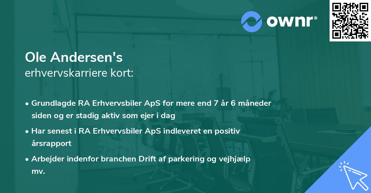 Ole Andersen's erhvervskarriere kort