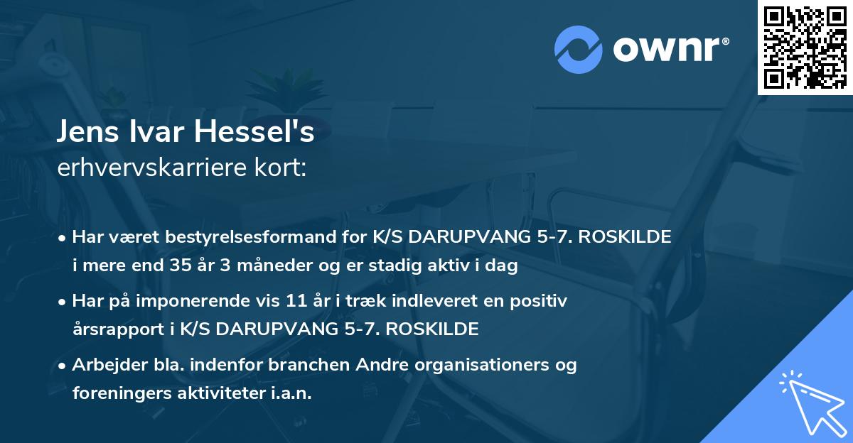 Jens Ivar Hessel's erhvervskarriere kort
