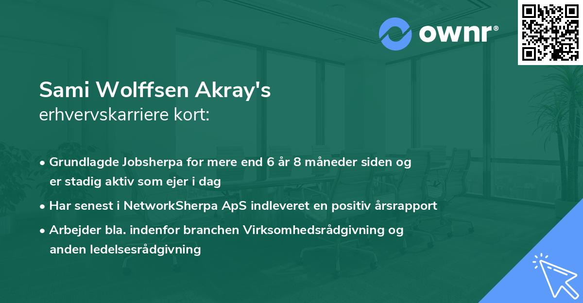 Sami Wolffsen Akray's erhvervskarriere kort