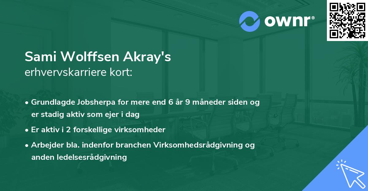Sami Wolffsen Akray's erhvervskarriere kort