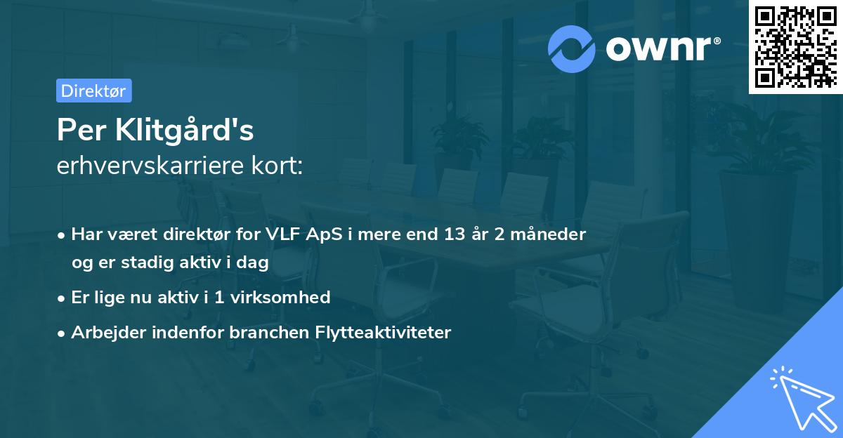 Per Klitgård's erhvervskarriere kort