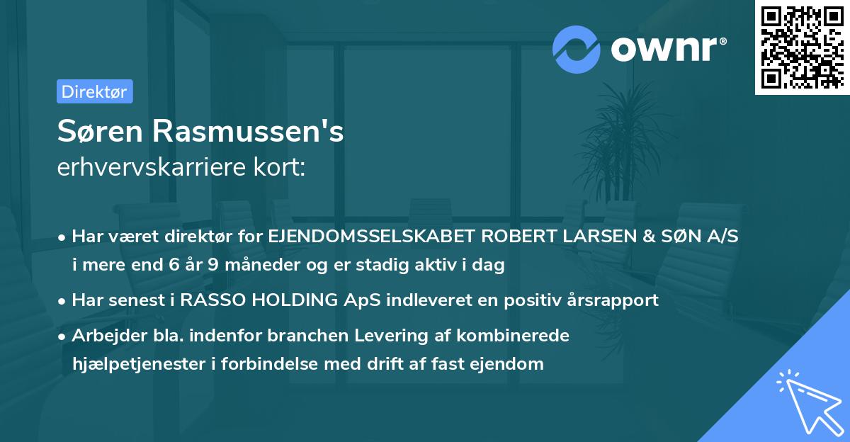 Søren Rasmussen's erhvervskarriere kort