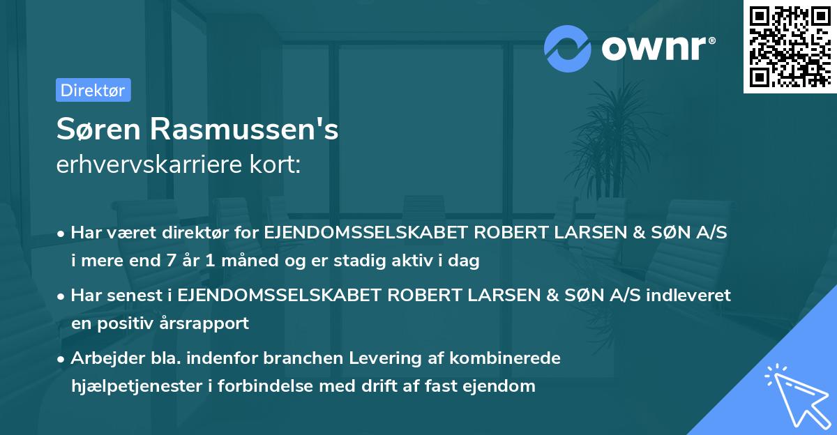 Søren Rasmussen's erhvervskarriere kort