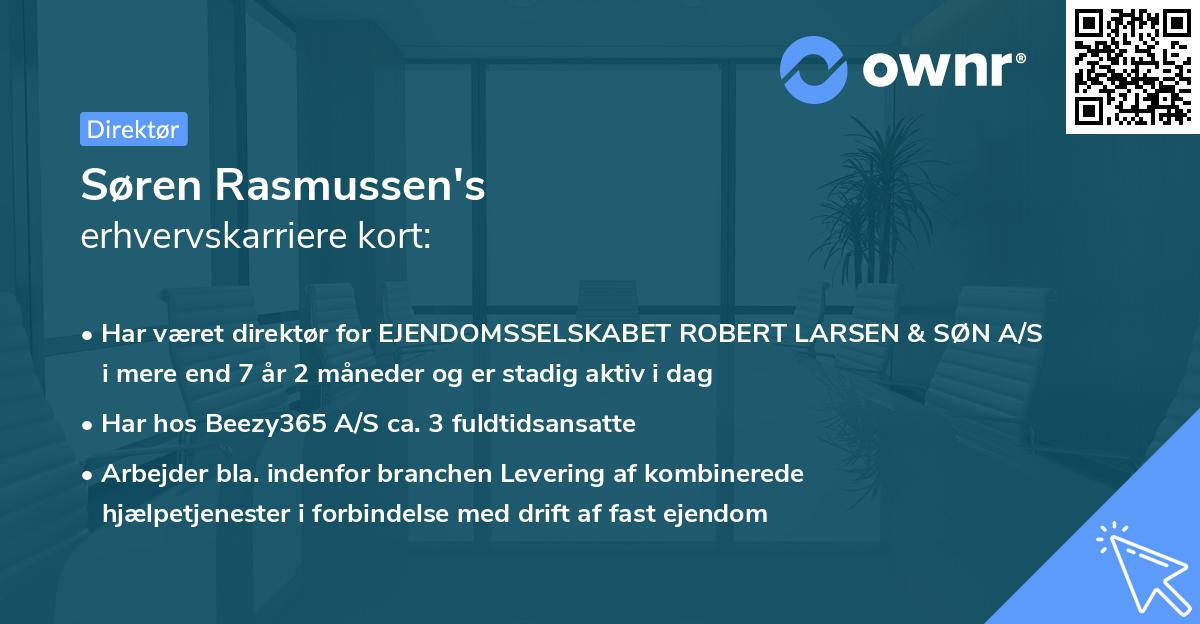 Søren Rasmussen's erhvervskarriere kort