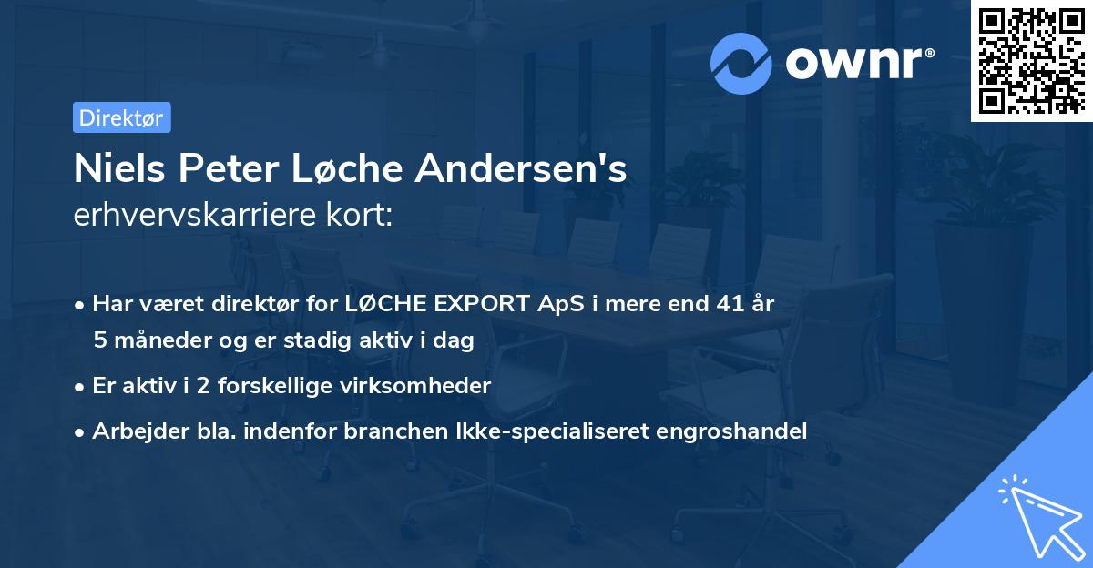 Niels Peter Løche Andersen's erhvervskarriere kort