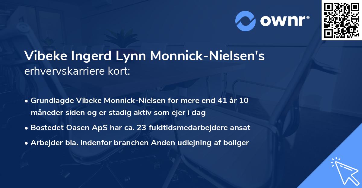 Vibeke Ingerd Lynn Monnick-Nielsen's erhvervskarriere kort
