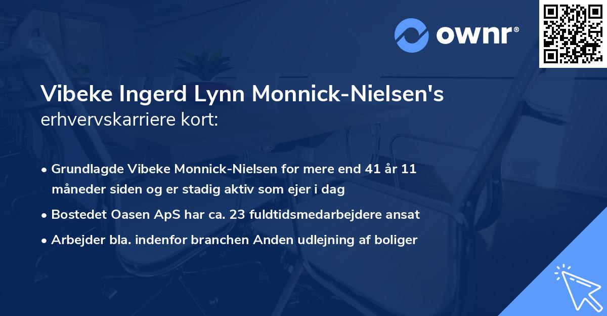 Vibeke Ingerd Lynn Monnick-Nielsen's erhvervskarriere kort