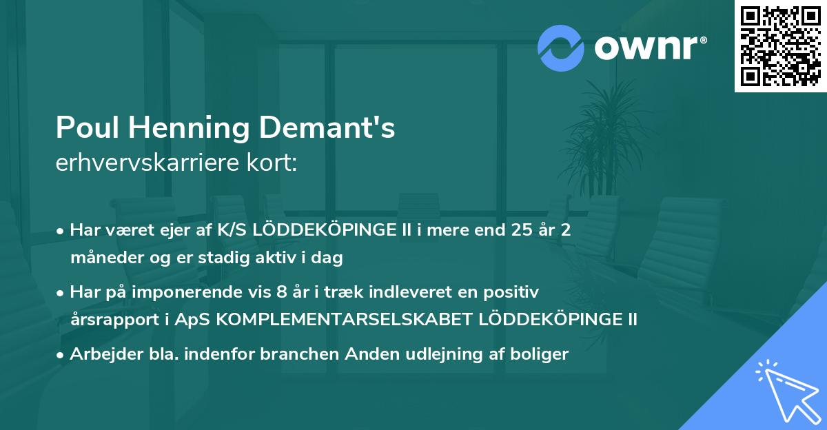 Poul Henning Demant's erhvervskarriere kort