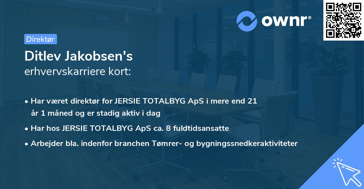 Ditlev Jakobsen's erhvervskarriere kort