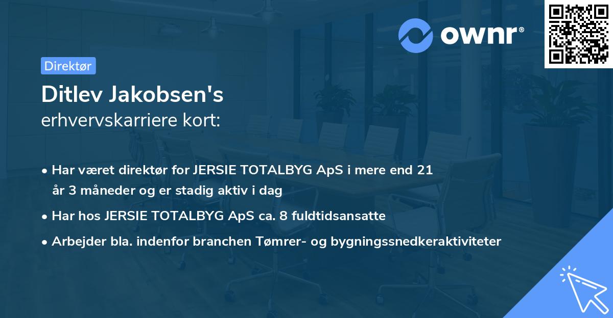 Ditlev Jakobsen's erhvervskarriere kort