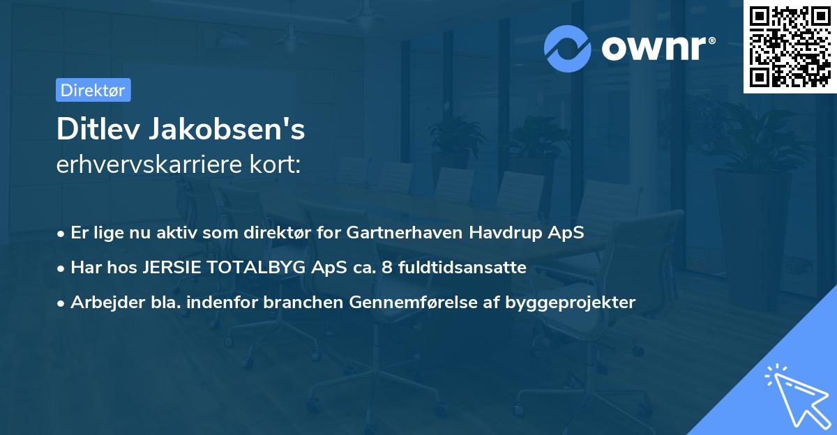 Ditlev Jakobsen's erhvervskarriere kort