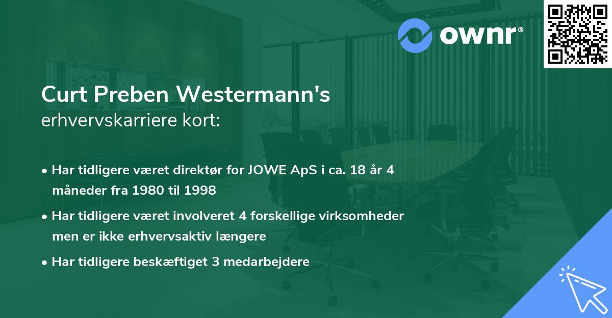 Curt Preben Westermann's erhvervskarriere kort
