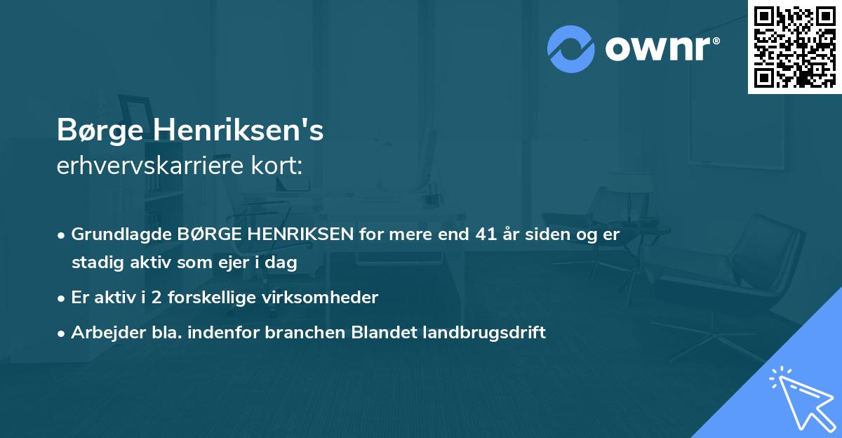 Børge Henriksen's erhvervskarriere kort