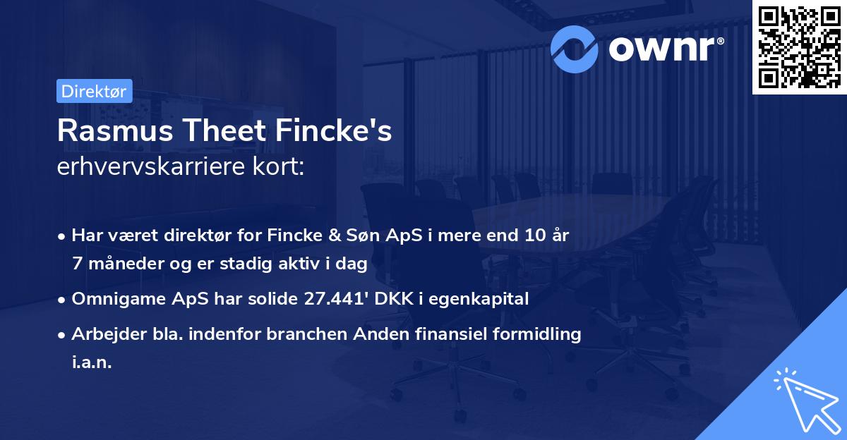Rasmus Theet Fincke's erhvervskarriere kort