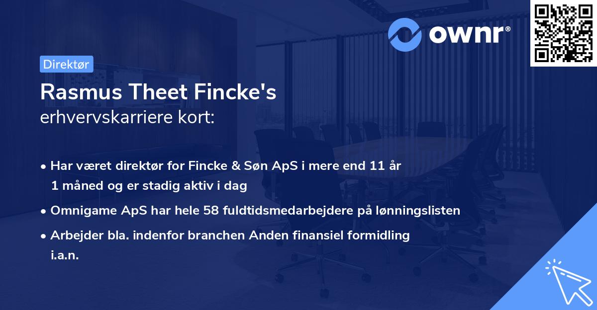 Rasmus Theet Fincke's erhvervskarriere kort