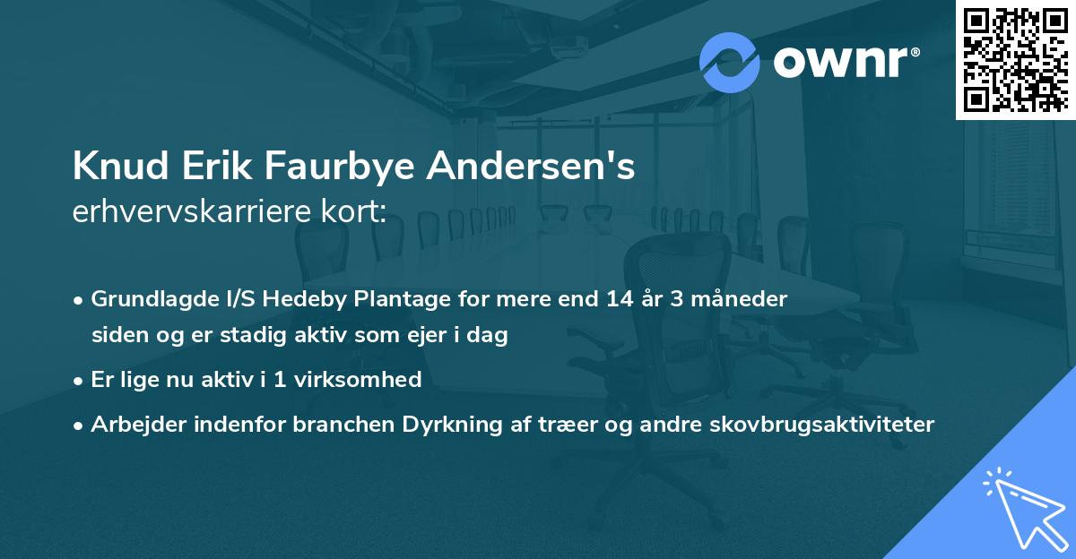 Knud Erik Faurbye Andersen's erhvervskarriere kort