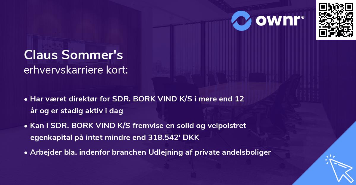 Claus Sommer's erhvervskarriere kort