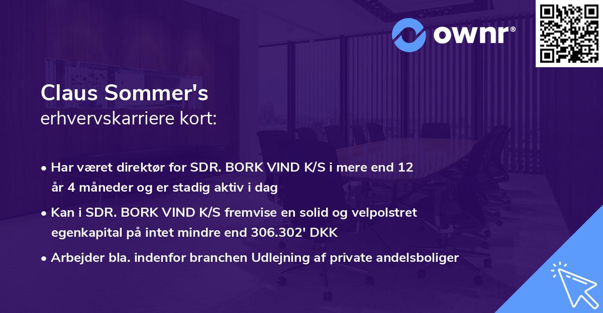 Claus Sommer's erhvervskarriere kort