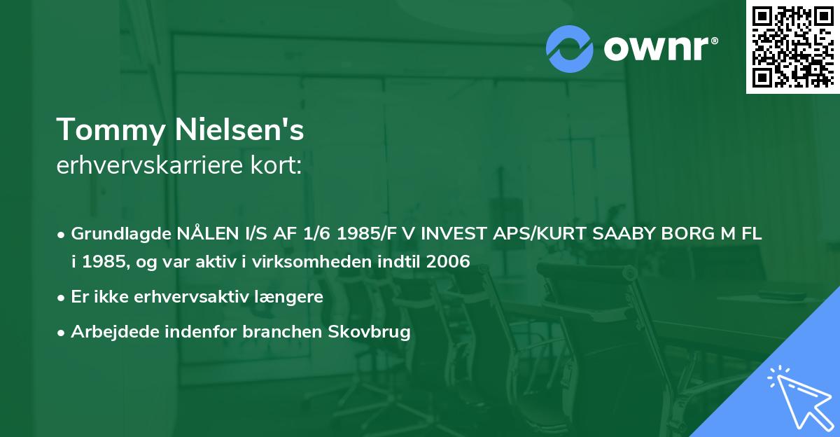 Tommy Nielsen's erhvervskarriere kort