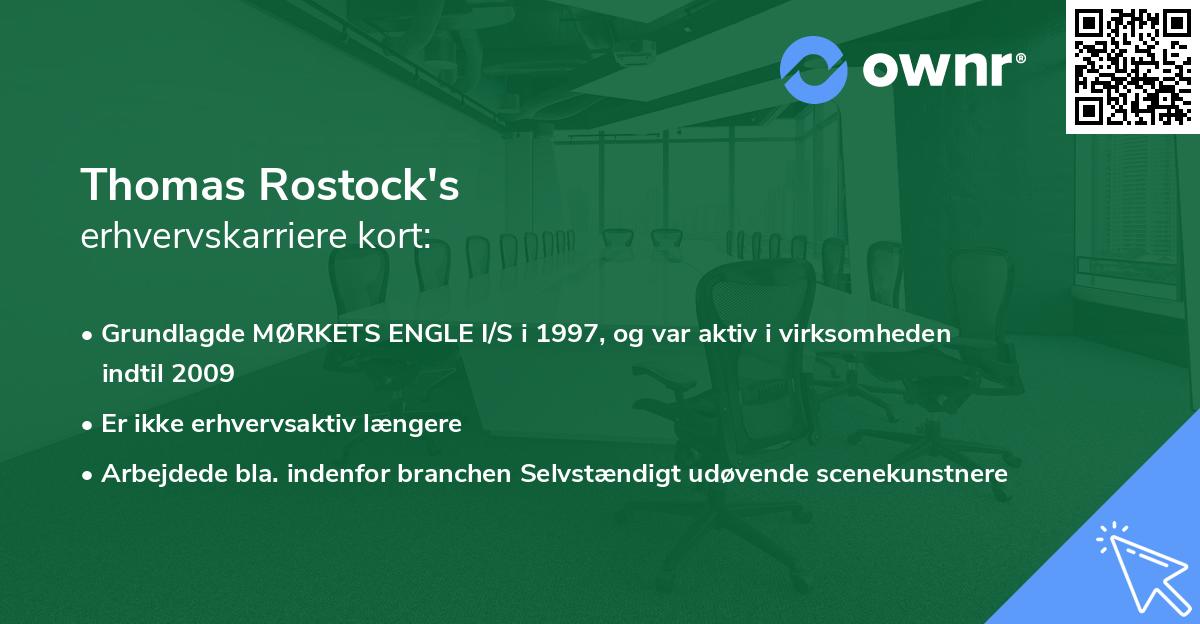 Thomas Rostock's erhvervskarriere kort