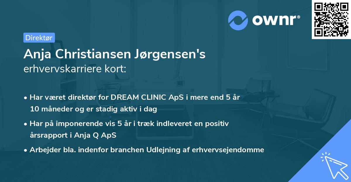 Anja Christiansen Jørgensen's erhvervskarriere kort