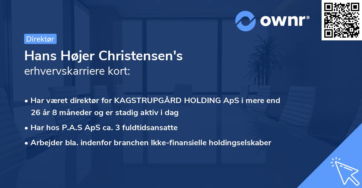 Hans Højer Christensen's erhvervskarriere kort