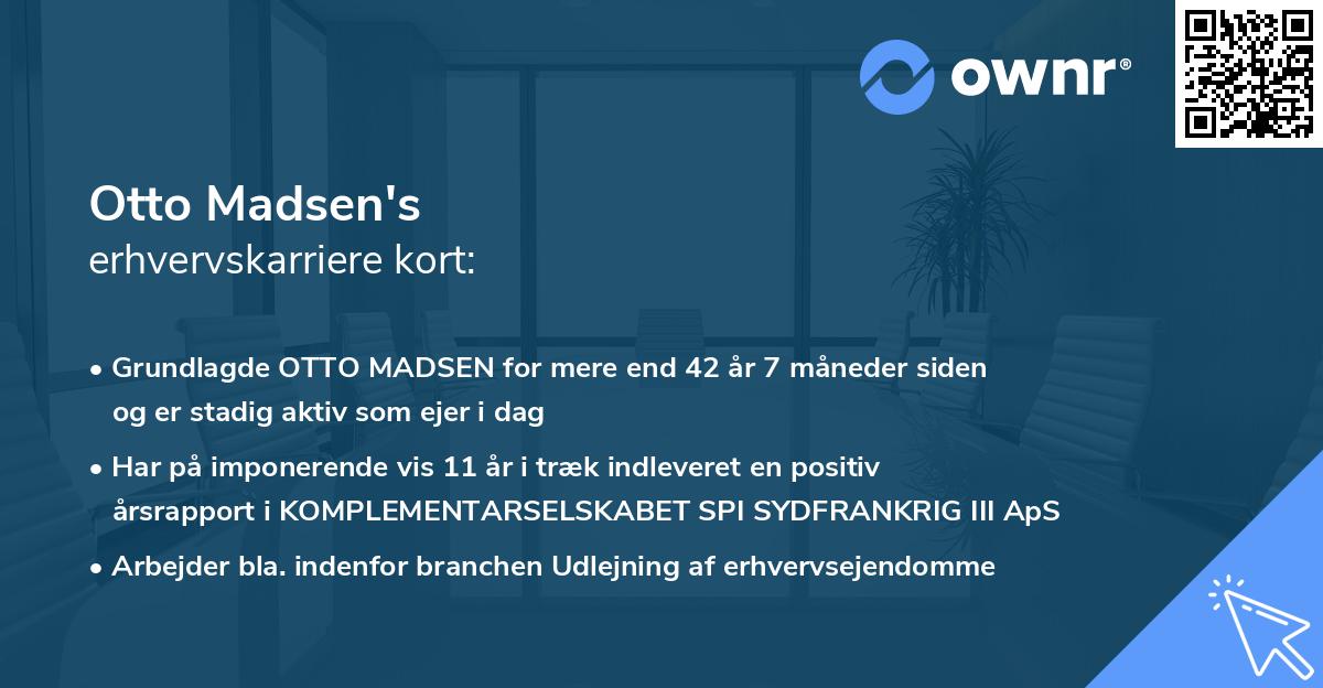 Otto Madsen's erhvervskarriere kort