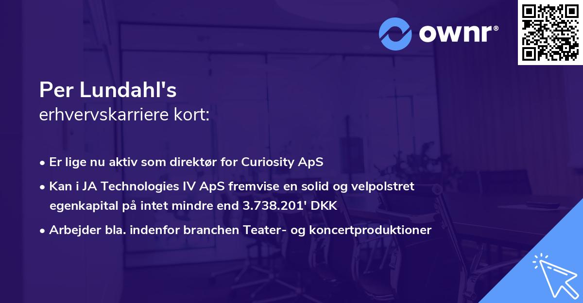 Per Lundahl's erhvervskarriere kort