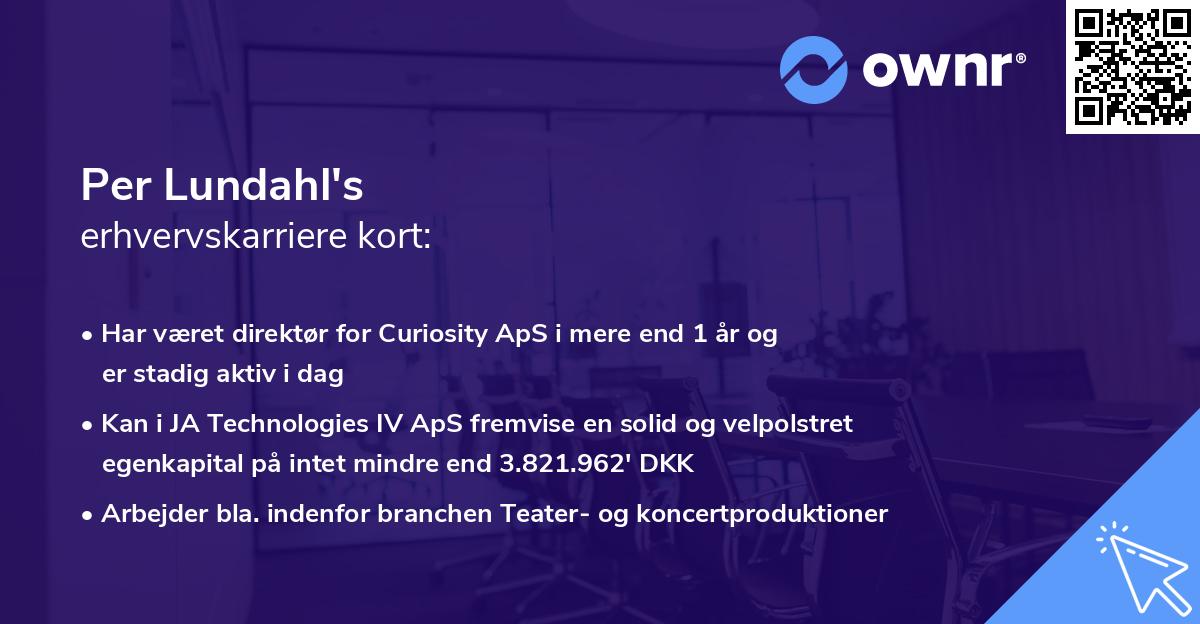 Per Lundahl's erhvervskarriere kort