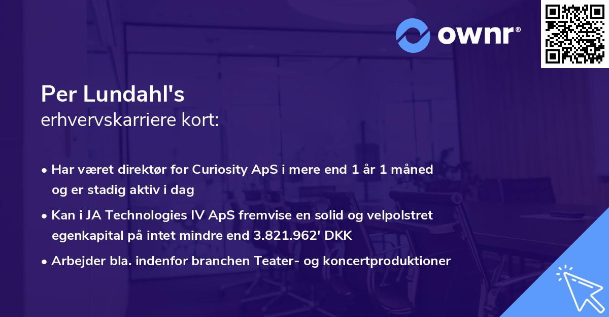 Per Lundahl's erhvervskarriere kort